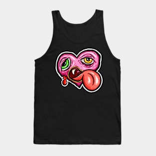 Zombie Heart Bug Tongue Pink Tank Top